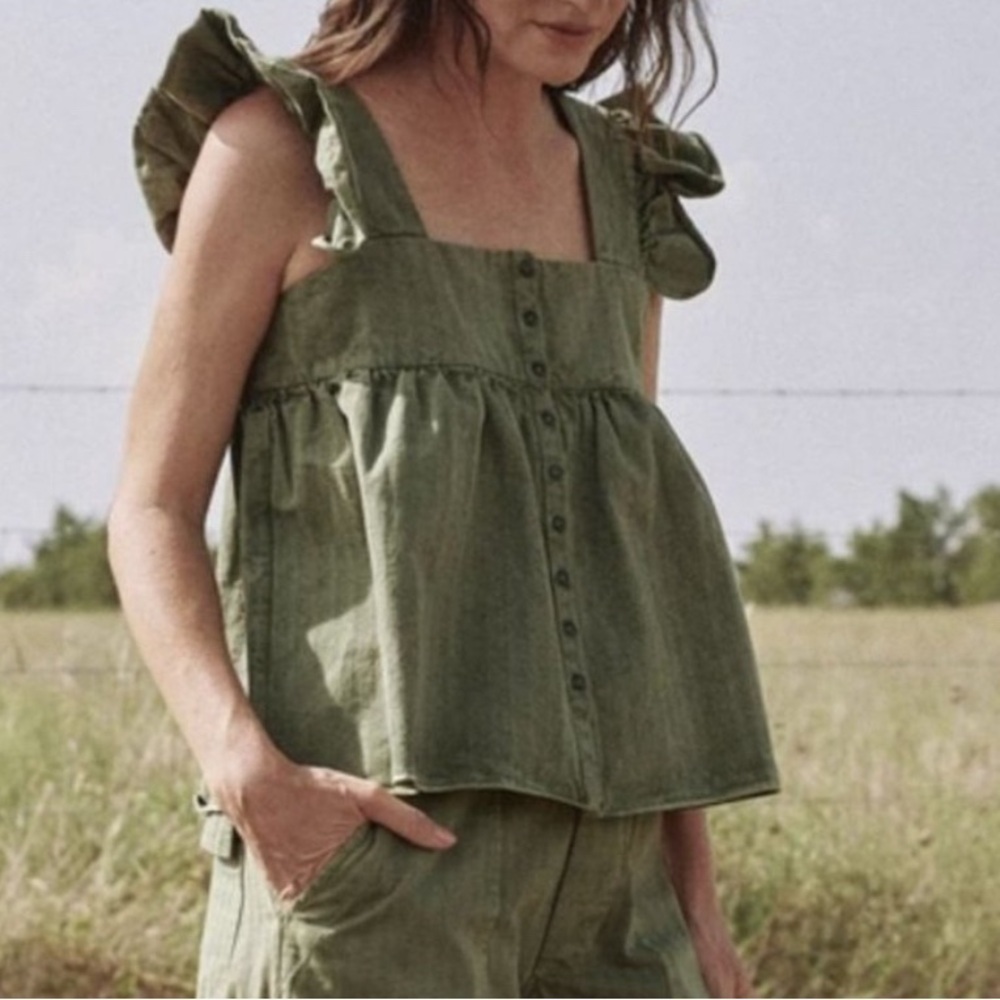 THE GREAT herringbone top